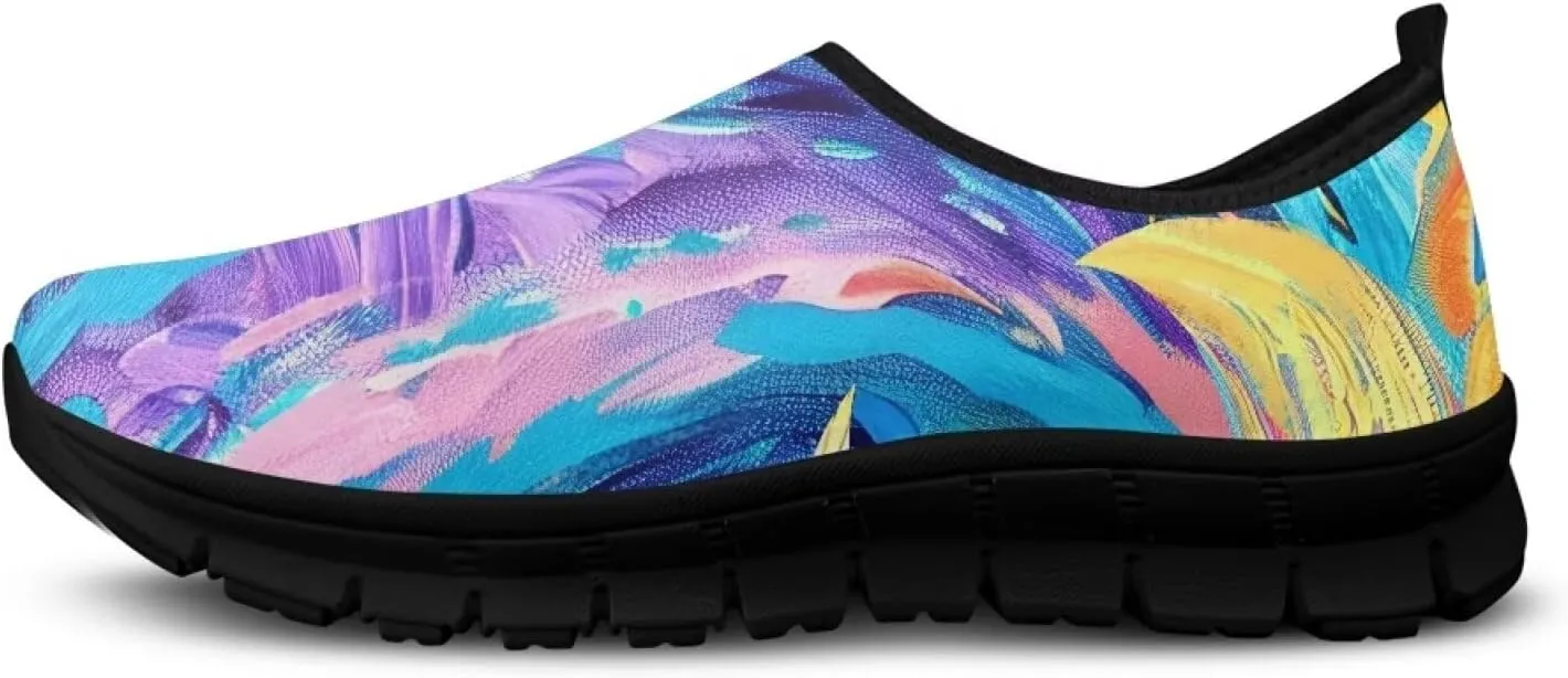 Women Sports Air Running Sneakers Lightweight Slide-in Casual Walking Shoes（Black Sole）