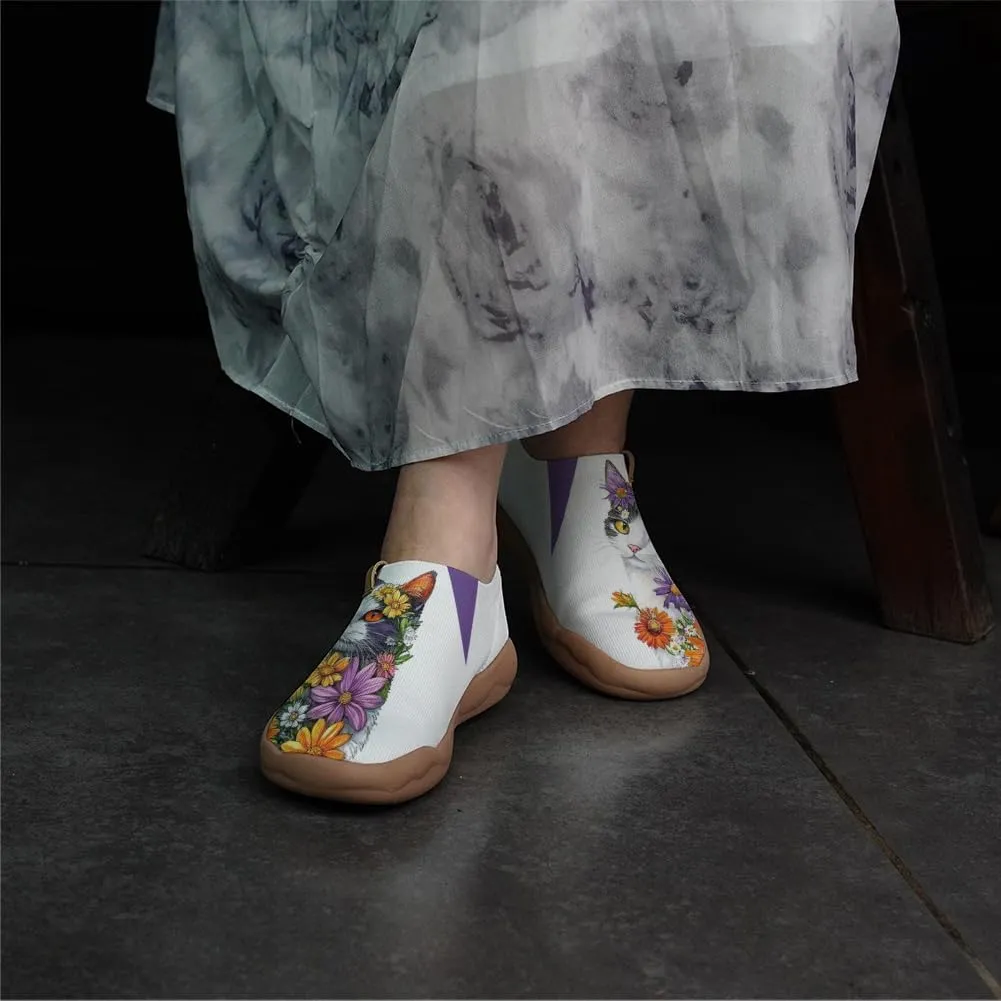 Women's Art Painted Shoes Knitted Slip On Loafers Comfort Casual Walking Sneakers