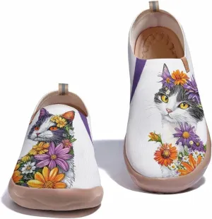 Women's Art Painted Shoes Knitted Slip On Loafers Comfort Casual Walking Sneakers