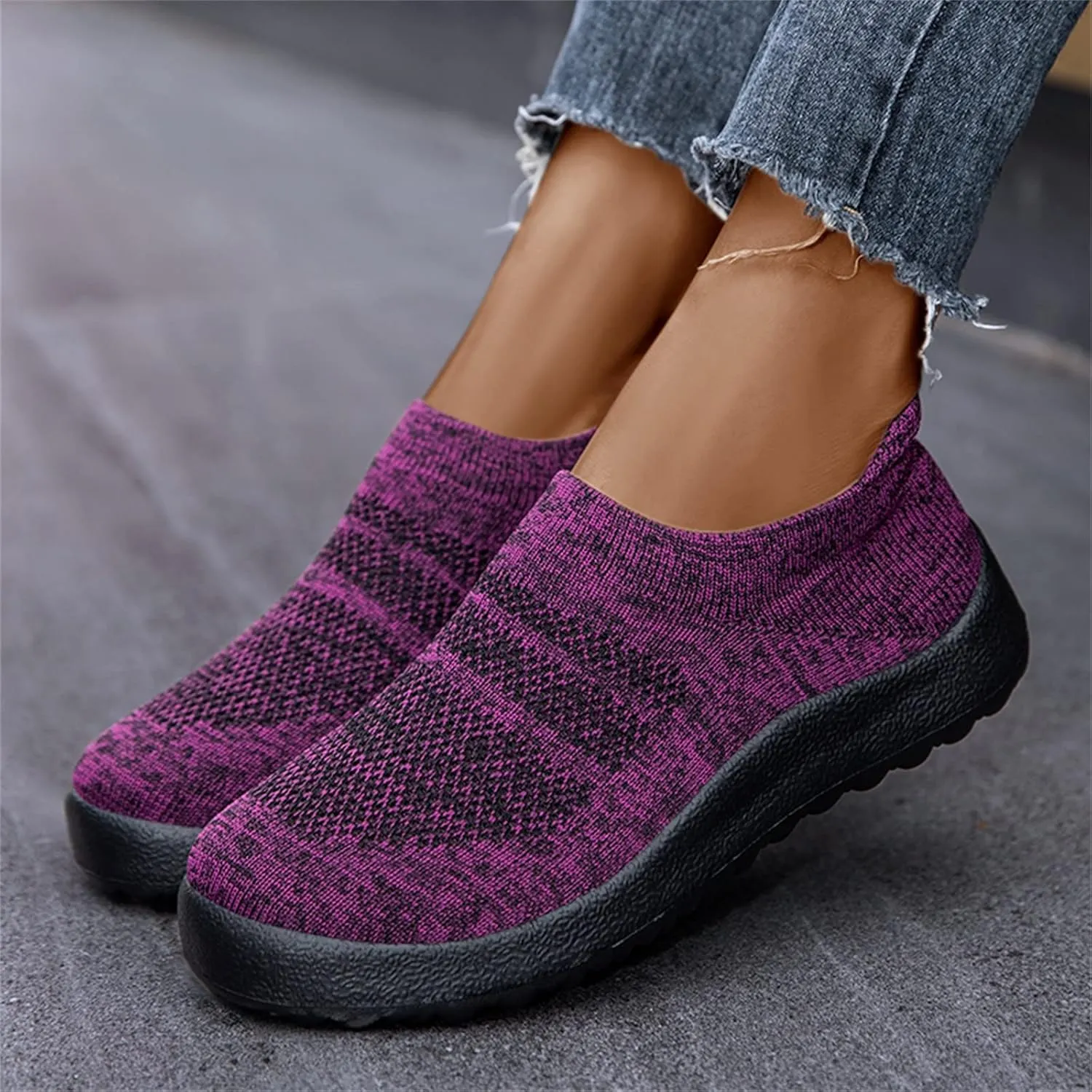 Women's Athletic Walking Shoes Slip On Casual Mesh Slip On Shoes Women Arch Support Ladies Shoes Casual Walking Sneakers Platform Tennis Shoe Loafers Shoe