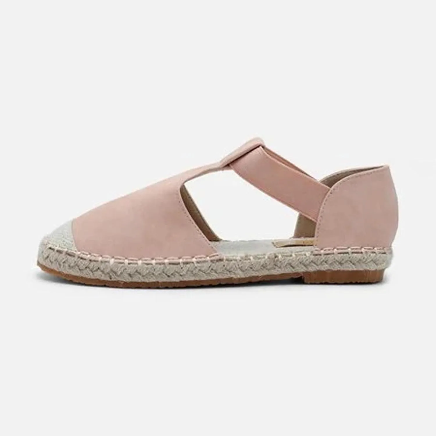 Women's Casual Espadrille Sandals with Closed Toe Vintage Flats Sandal Comfy Walking Jute Sole Summer Footwear