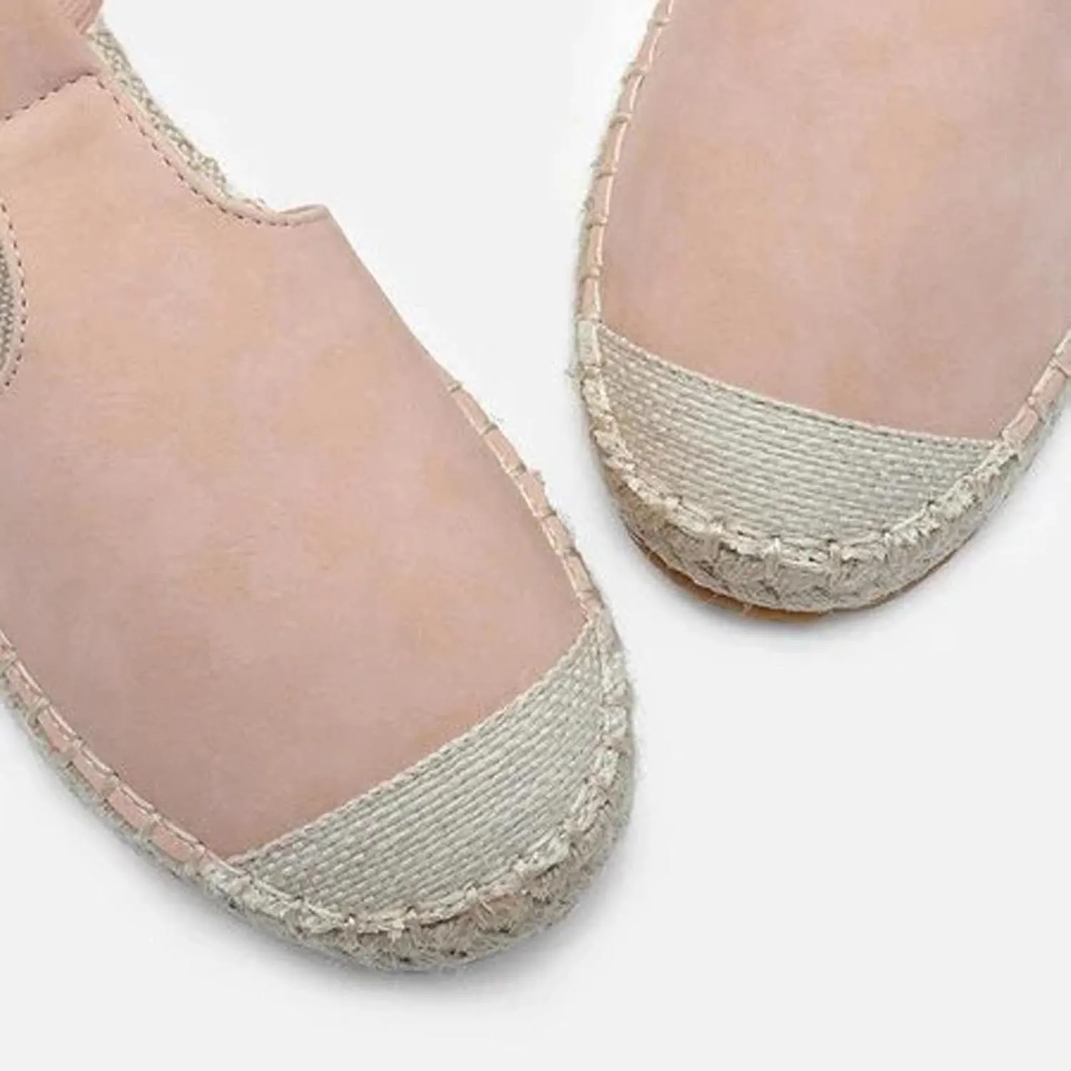 Women's Casual Espadrille Sandals with Closed Toe Vintage Flats Sandal Comfy Walking Jute Sole Summer Footwear