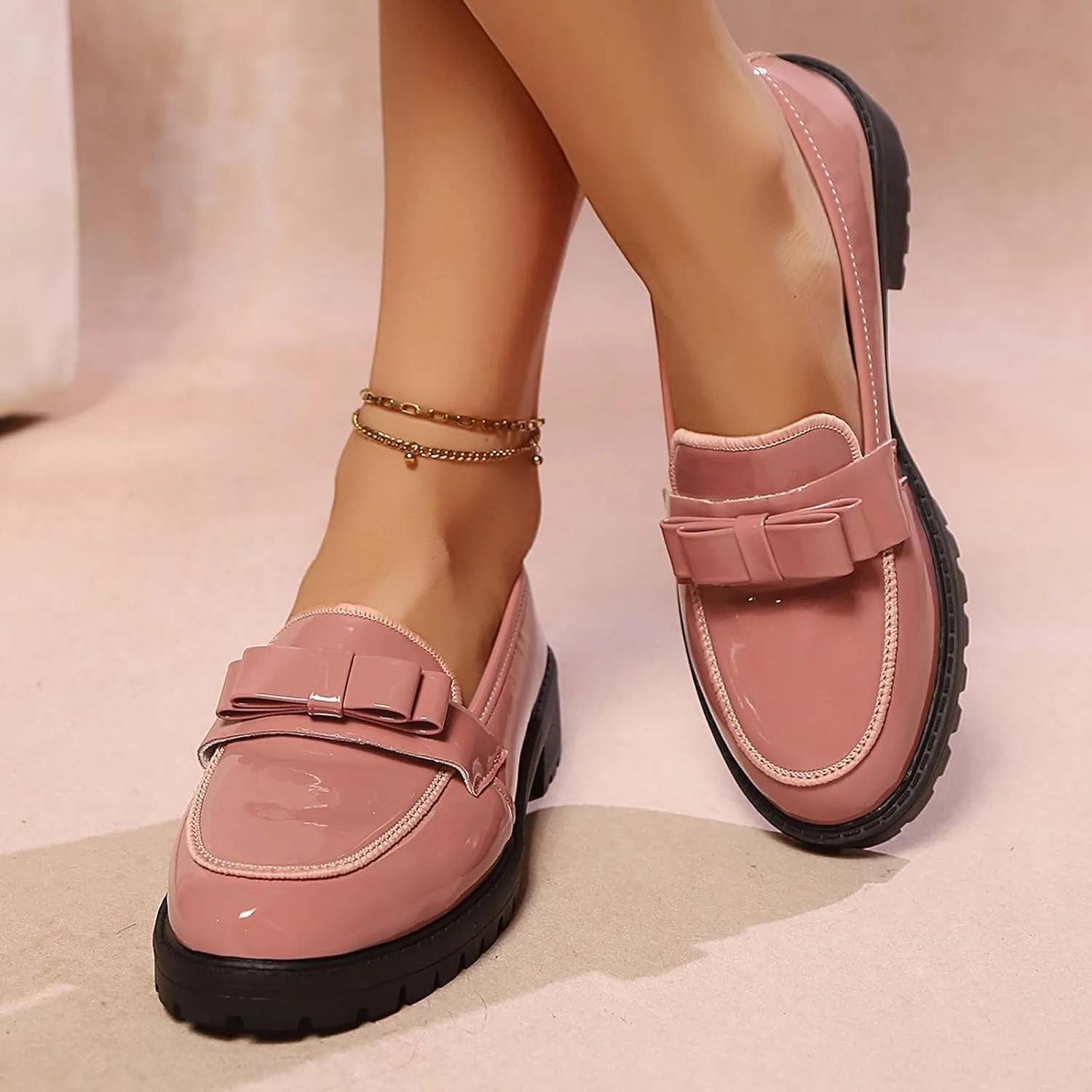 Women's Casual Slip On Loafers Round Toe Low Heel Dress Shoes Comfortable Everyday Wear for Spring Summer