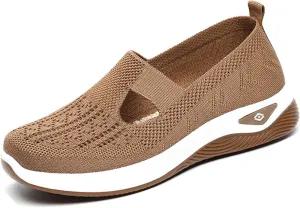 Women's Casual Sneakers – Lightweight & Breathable Mesh Slip-On Walking Shoes, Easy to Wear, Anti-Slip Sole, Perfect for Work, Travel & Everyday Comfort