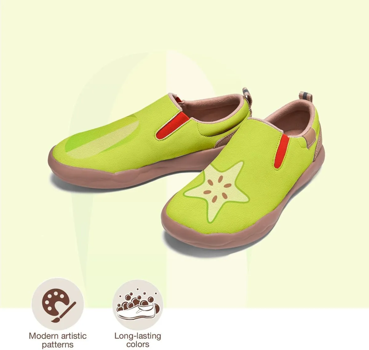 Women’s Casual Travel Shoe - Loafers Slip On Fruit Art Painted Sneakers Comfort Breathe Walking Shoes