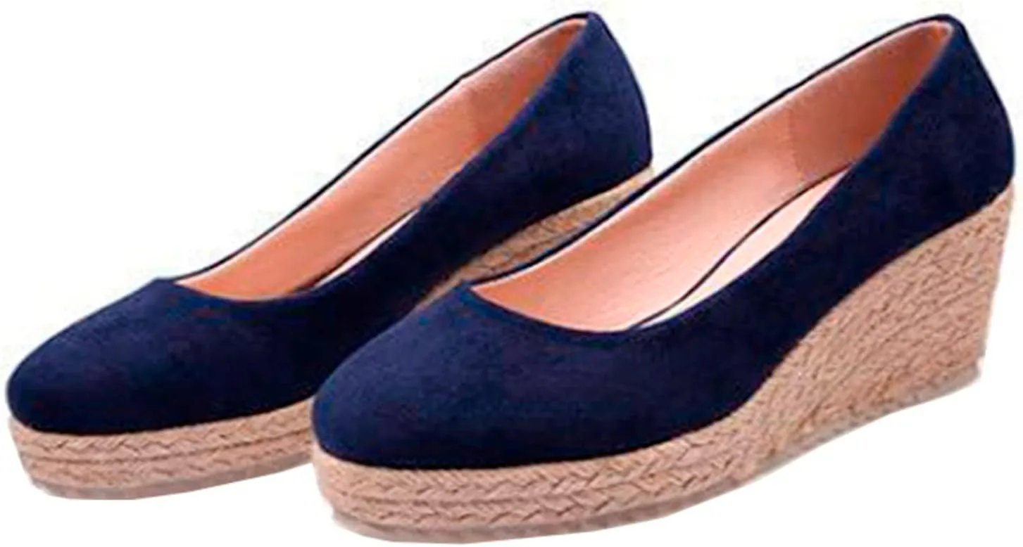 Women's Close Toe Wedge Sandals Slip on Espadrilles Wedge Sandals Elegant Summer Dressy Shoes for Women Comfy Arch Support Walking Sandal for Summer Beach Dating Party Weding Business Daily Wear