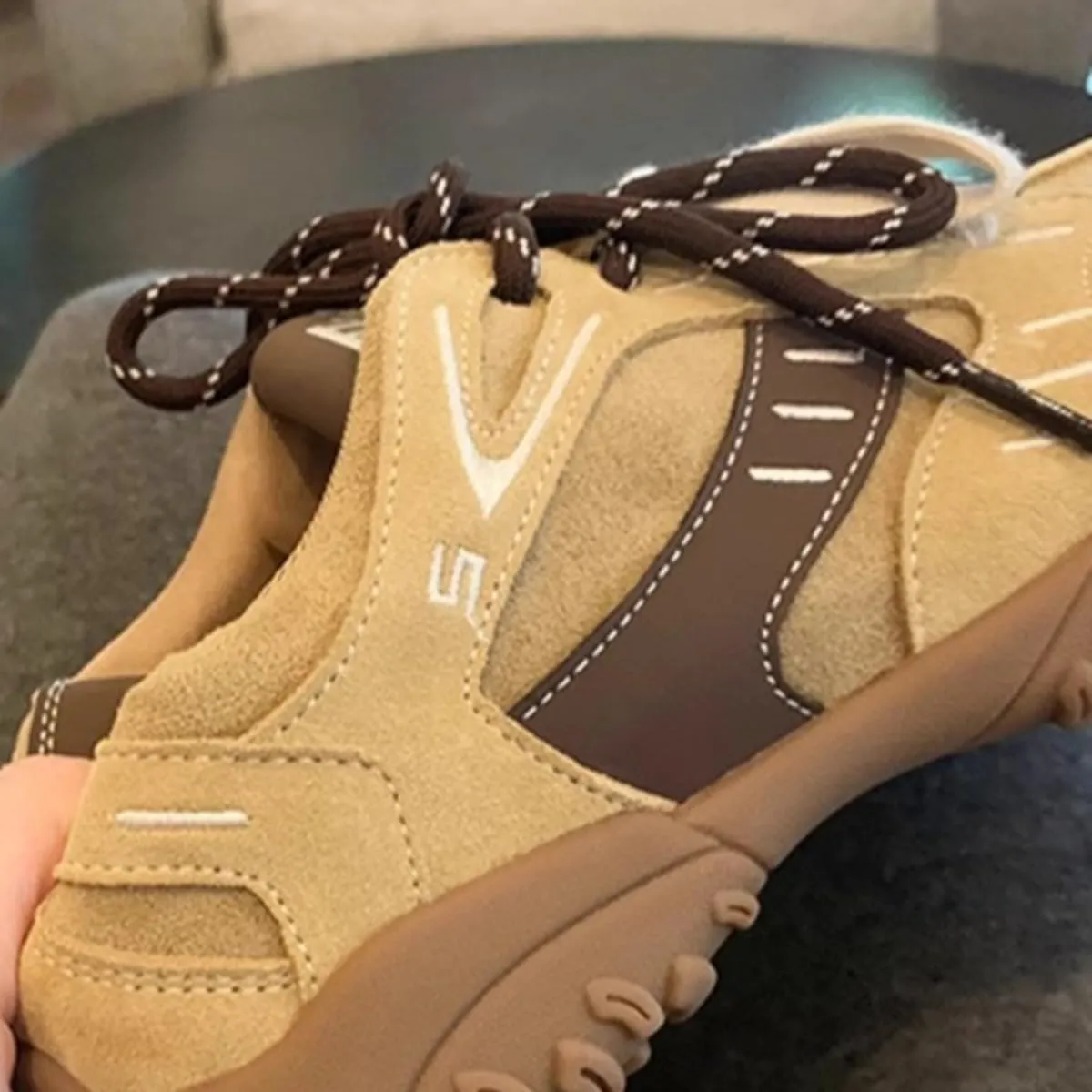 Women's Cute Trail Running Sneakers Non-Slip Hiking Shoes with Rugged Grip Lightweight Casual Vintage for Walking Traveling Urban Adventure