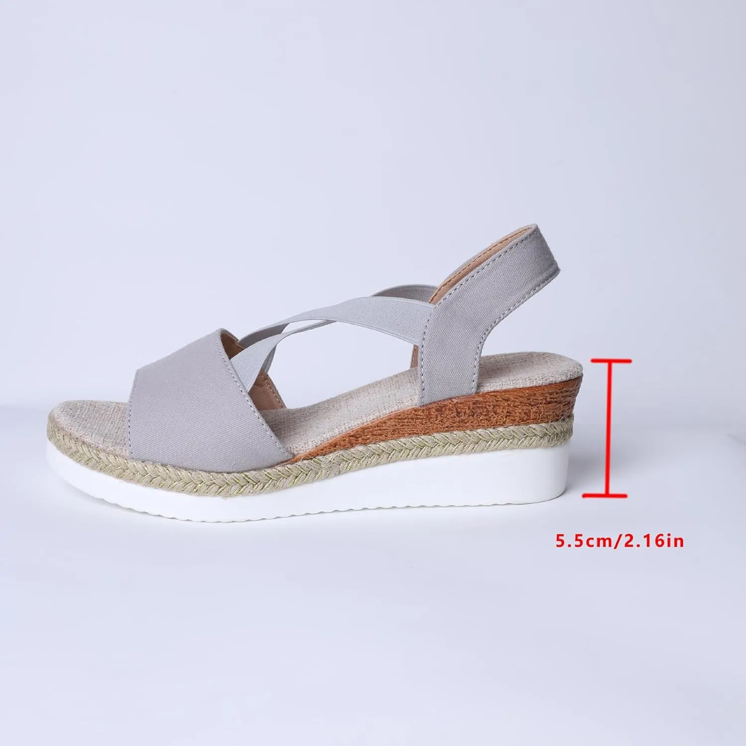 Women's Espadrilles Wedge Sandals, Summer Open Toe Platform Wedge Heels Sandal for Dressy, Comfortable Casual Wedge Sandals