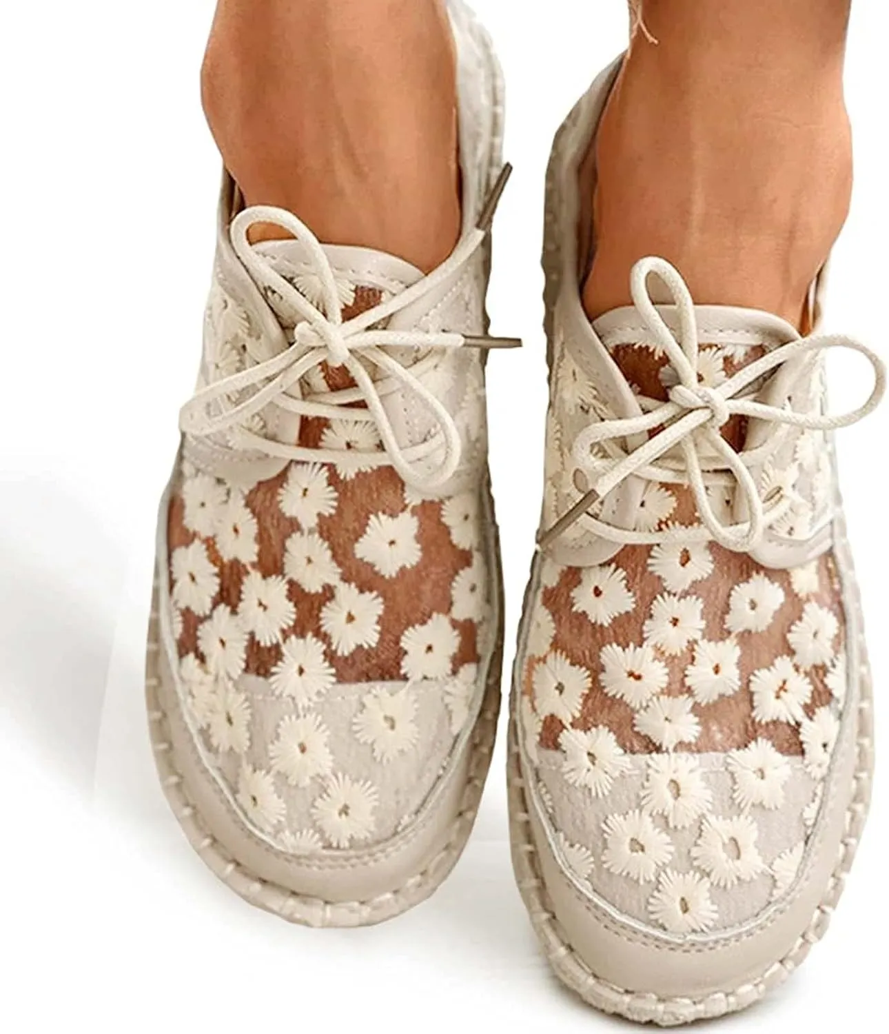 Women's Fashion Canvas Sneakers Mesh Knitted Upper Low Cut Casual Shoes Women's Fashion Sneakers Dressy Floral Embroidery Breathable Sheer Mesh Sneakers Platform Wedge Sneakers Casual Walking Shoes