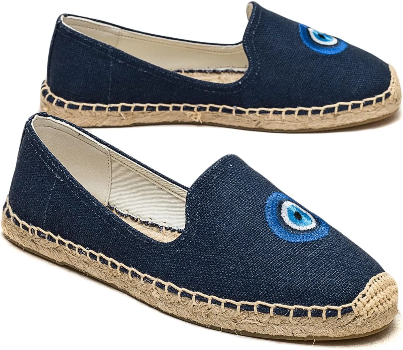 Women's Flat Espadrilles - Soft Women Sneakers Handcrafted Canvas Espadrille Fashion Simple Design Non-Slip Sole Suitable for Summer,Spring,Autumn