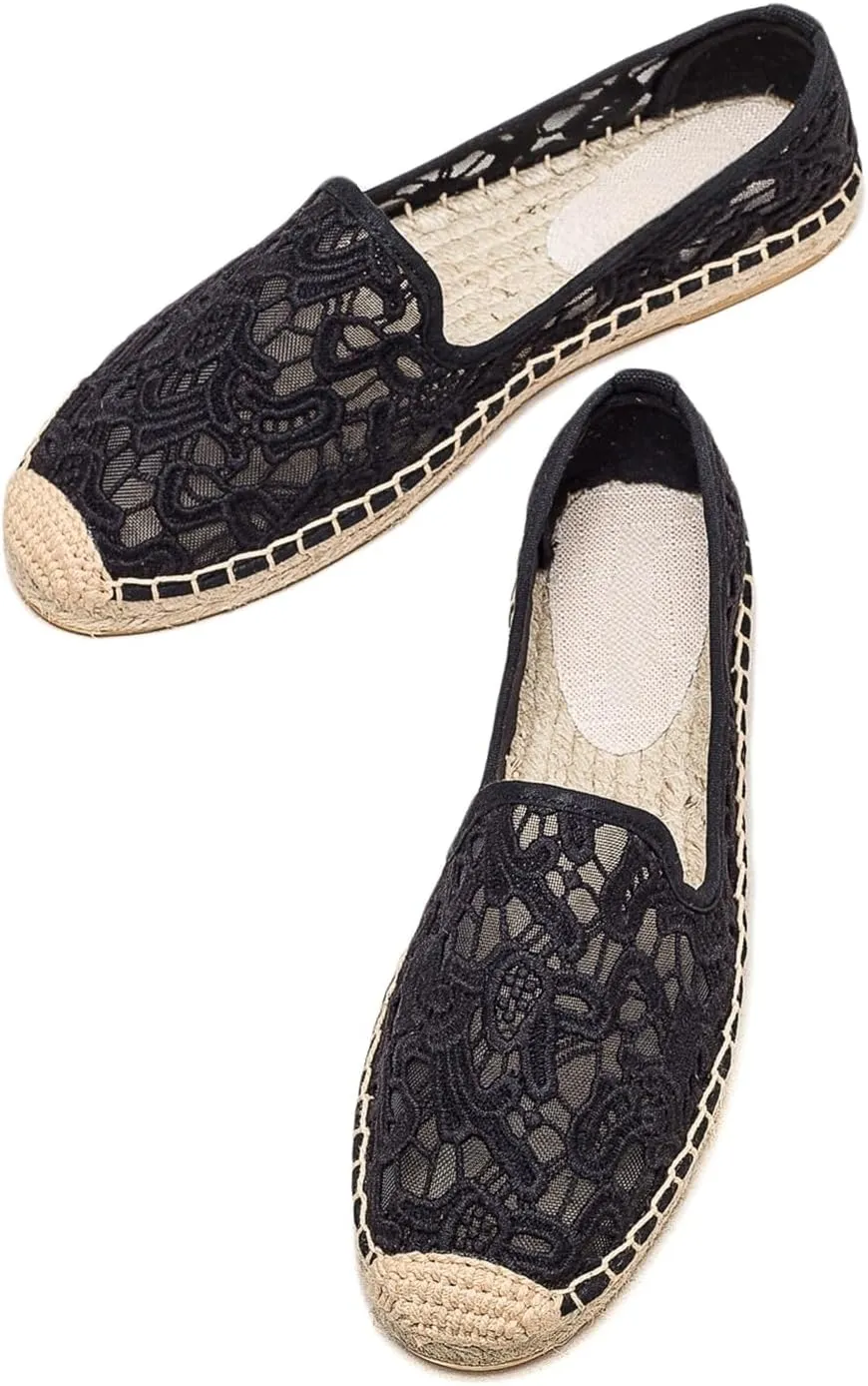 Women's Flat Espadrilles - Soft Women Sneakers Handcrafted Canvas Espadrille Fashion Simple Design Non-Slip Sole Suitable for Summer,Spring,Autumn