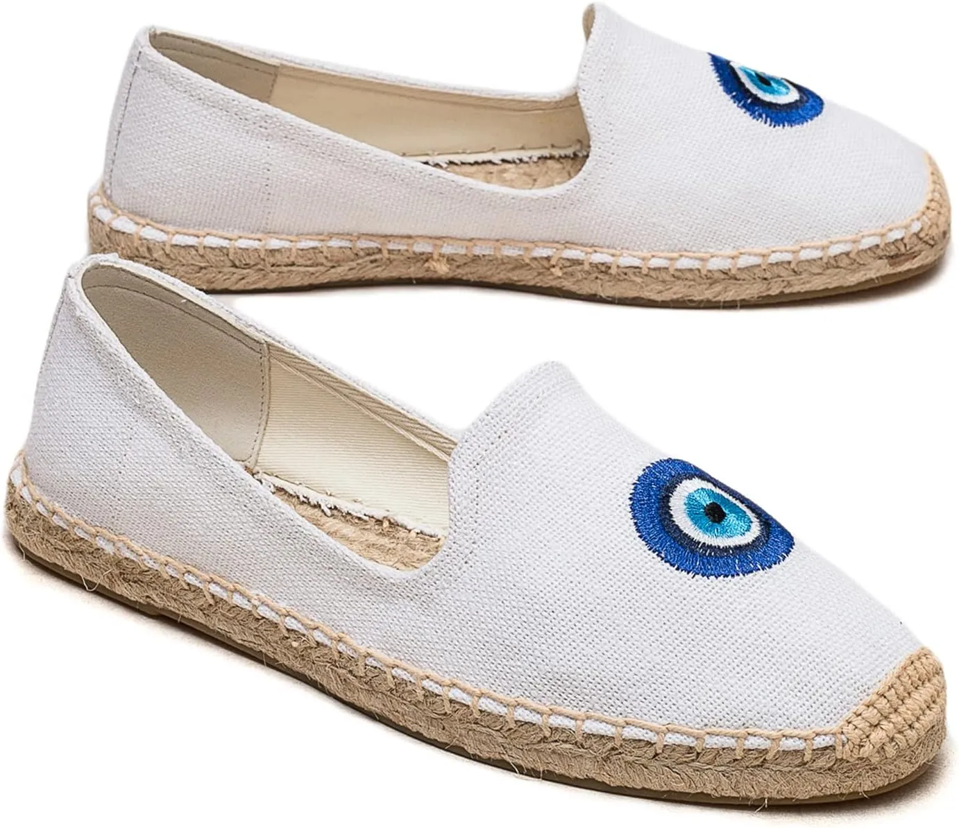 Women's Flat Espadrilles - Soft Women Sneakers Handcrafted Canvas Espadrille Fashion Simple Design Non-Slip Sole Suitable for Summer,Spring,Autumn