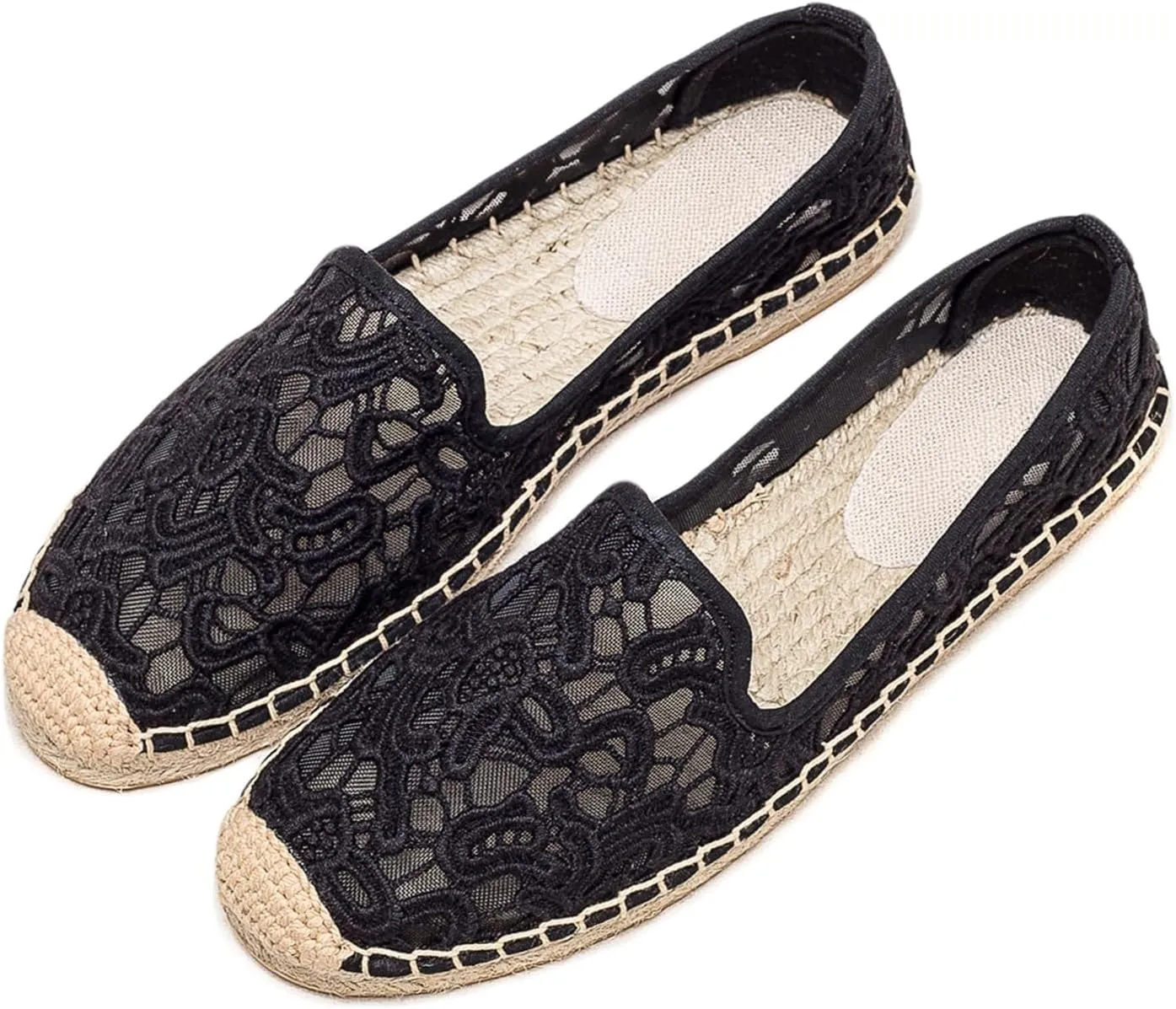 Women's Flat Espadrilles - Soft Women Sneakers Handcrafted Canvas Espadrille Fashion Simple Design Non-Slip Sole Suitable for Summer,Spring,Autumn