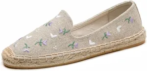 Women's Flat Espadrilles - Soft Women Sneakers Handcrafted Canvas Espadrille Fashion Simple Design Non-Slip Sole Suitable for Summer,Spring,Autumn