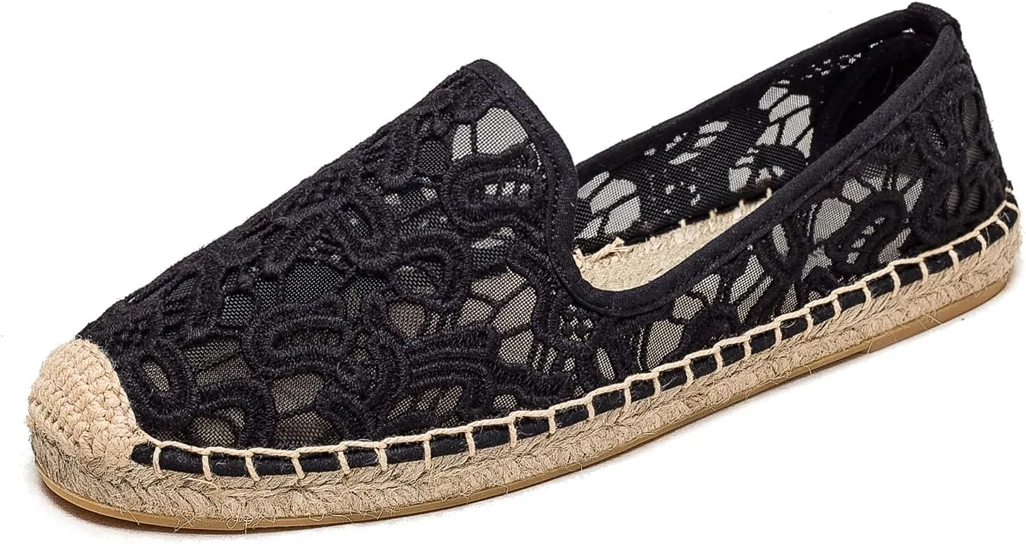 Women's Flat Espadrilles - Soft Women Sneakers Handcrafted Canvas Espadrille Fashion Simple Design Non-Slip Sole Suitable for Summer,Spring,Autumn