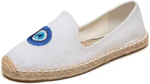Women's Flat Espadrilles - Soft Women Sneakers Handcrafted Canvas Espadrille Fashion Simple Design Non-Slip Sole Suitable for Summer,Spring,Autumn