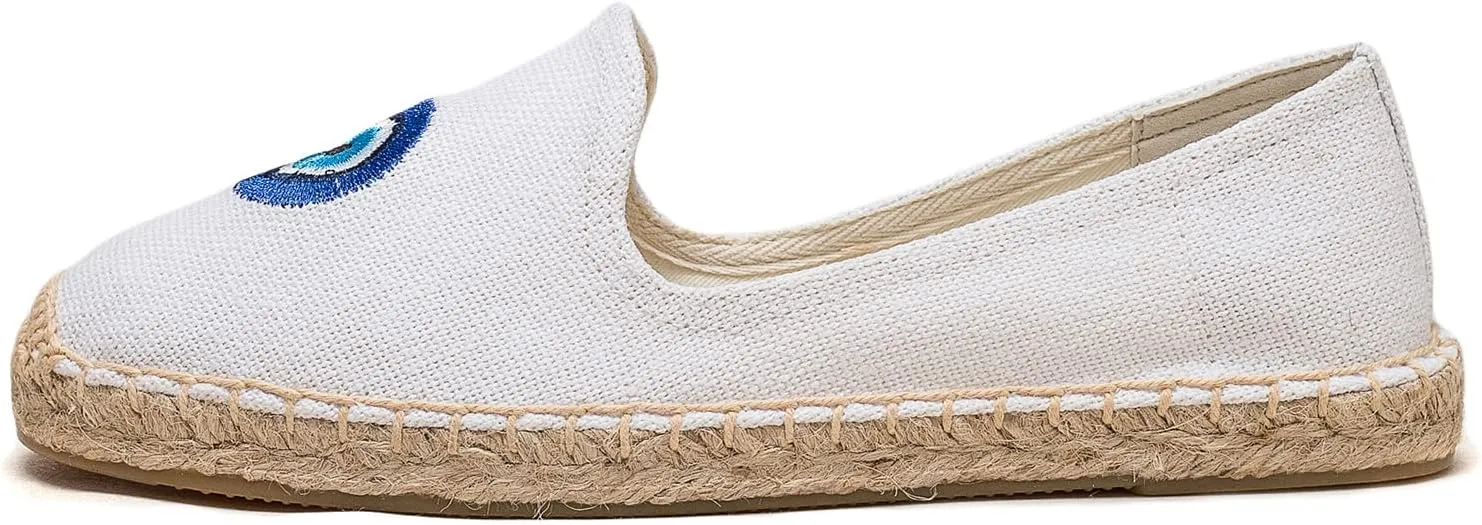 Women's Flat Espadrilles - Soft Women Sneakers Handcrafted Canvas Espadrille Fashion Simple Design Non-Slip Sole Suitable for Summer,Spring,Autumn