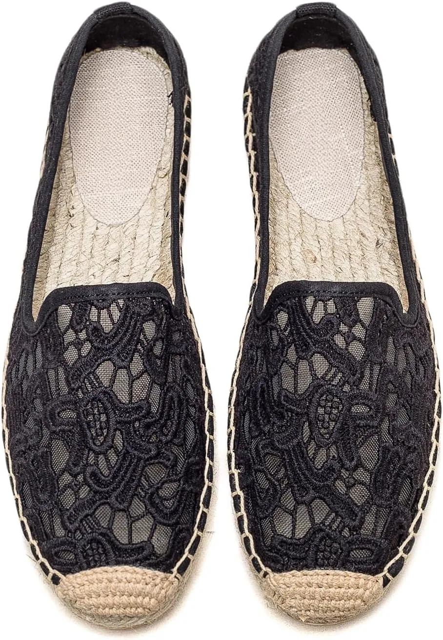 Women's Flat Espadrilles - Soft Women Sneakers Handcrafted Canvas Espadrille Fashion Simple Design Non-Slip Sole Suitable for Summer,Spring,Autumn