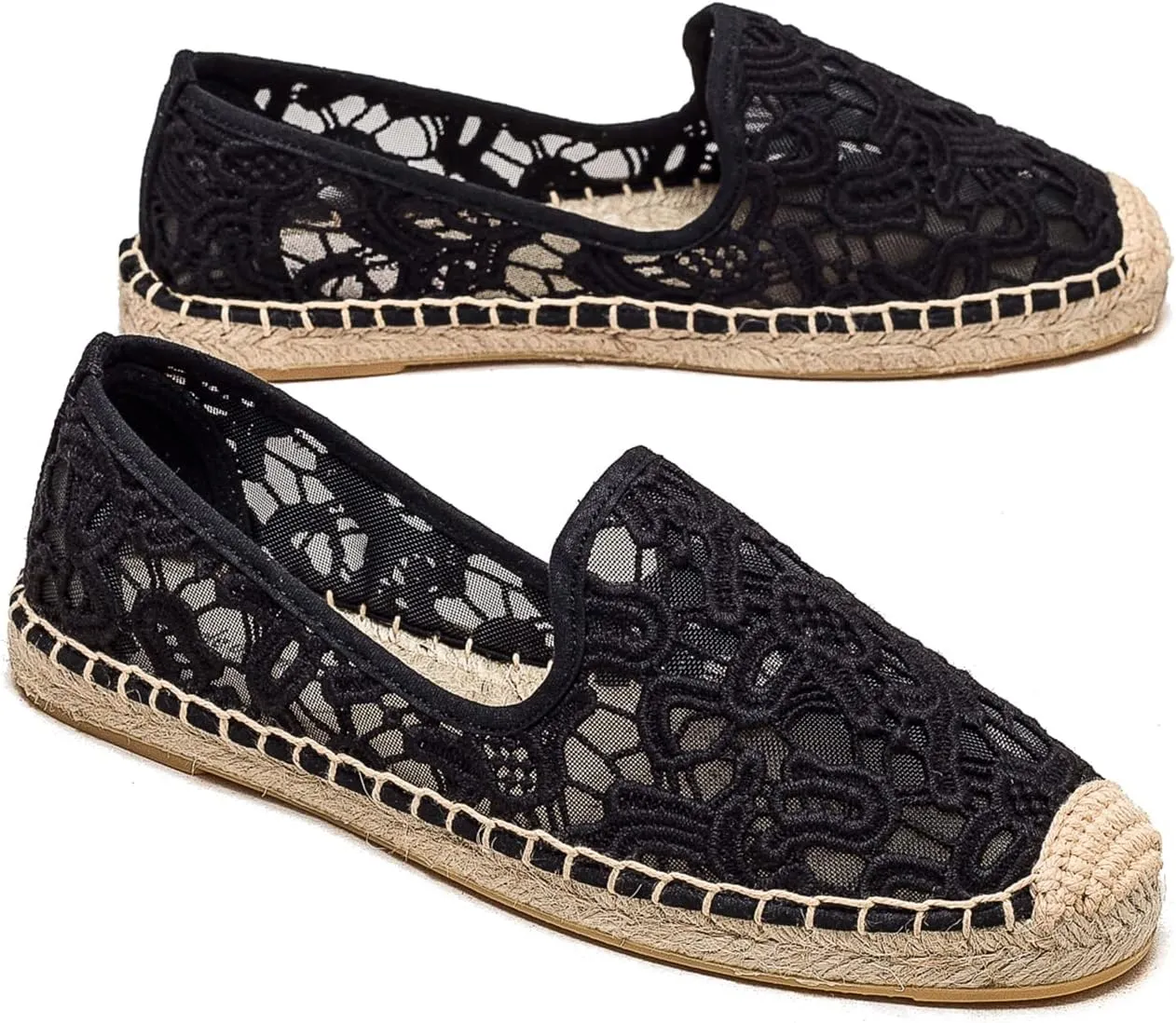 Women's Flat Espadrilles - Soft Women Sneakers Handcrafted Canvas Espadrille Fashion Simple Design Non-Slip Sole Suitable for Summer,Spring,Autumn