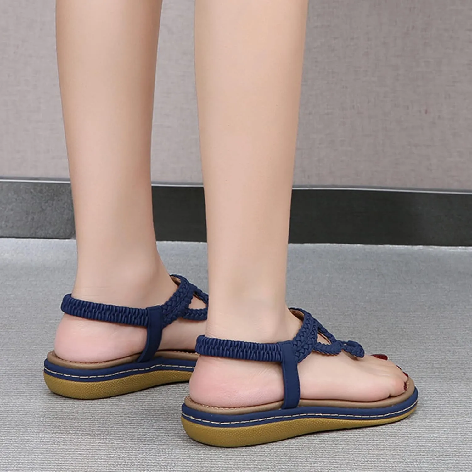 Women's Flat Sandals 2024 Buckle Summer Women's Wedges Sandals Shoes Fashion For Women Strap Sandals Shoes Women's