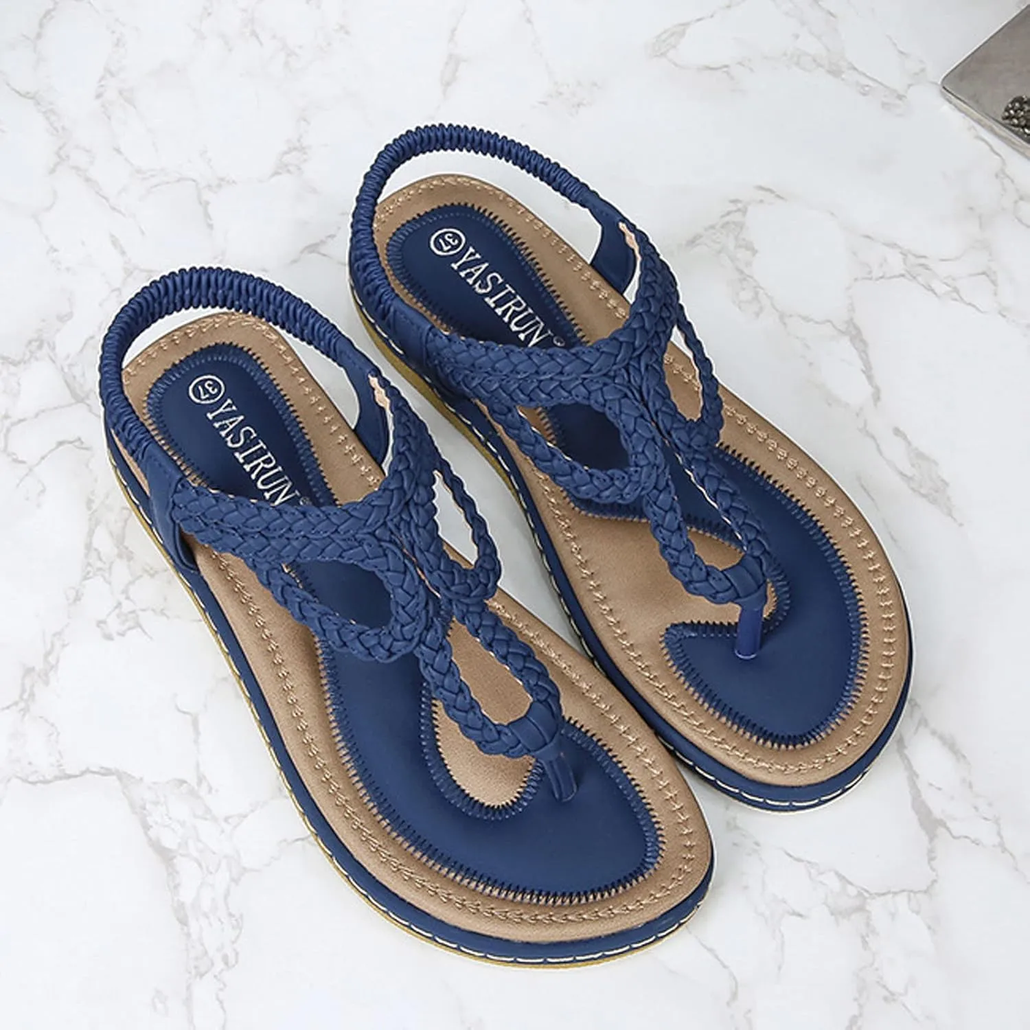 Women's Flat Sandals 2024 Buckle Summer Women's Wedges Sandals Shoes Fashion For Women Strap Sandals Shoes Women's
