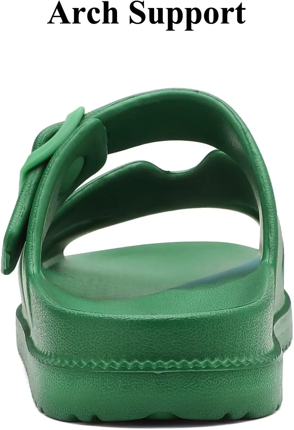 Women's Flat Sandals with Arch Support, Summer Beach Slides Adjustable Buckle, Comfort Lightweight Cushion Slip on H-Strap Sandal