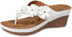 Womens Flip Flops Dressy Wedge Sandals Arch Support Silppers Comfortable Walking Shoes Summer Casual Flip Flops