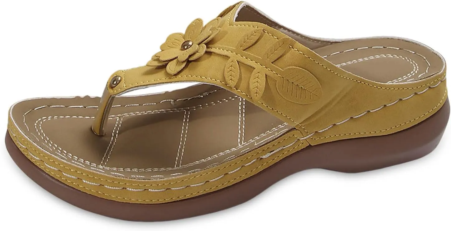 Womens Flip Flops Dressy Wedge Sandals Arch Support Silppers Comfortable Walking Shoes Summer Casual Flip Flops