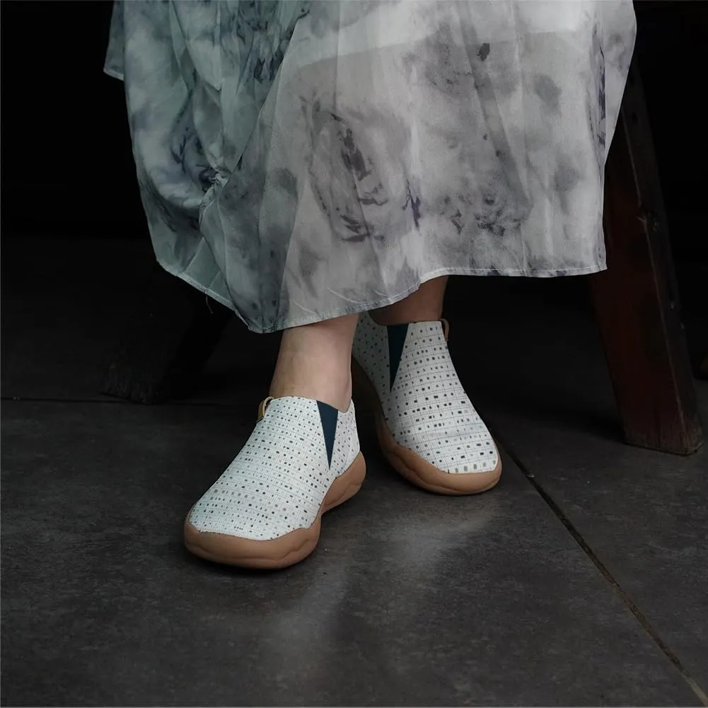 Women's Floral Art Painted Shoes Knitted Slip On Loafers Comfort Walking Sneakers