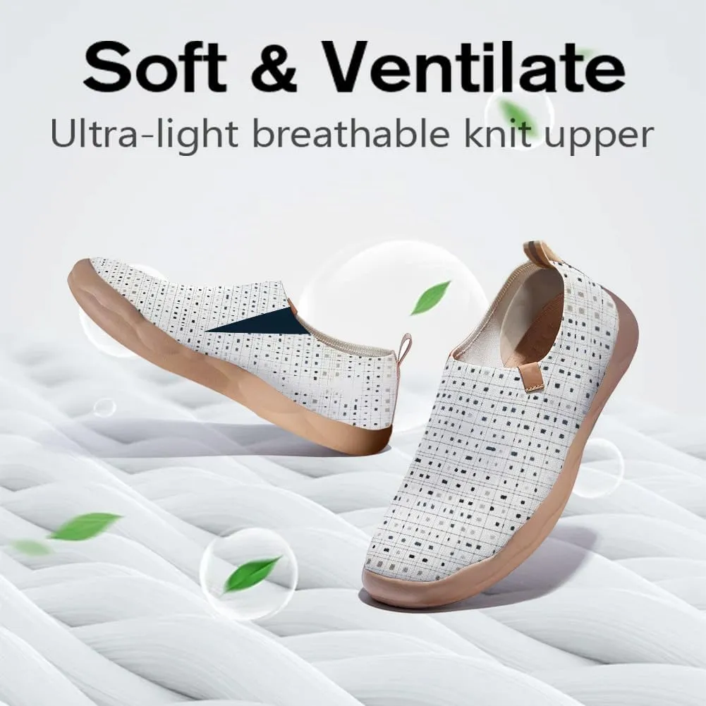 Women's Floral Art Painted Shoes Knitted Slip On Loafers Comfort Walking Sneakers
