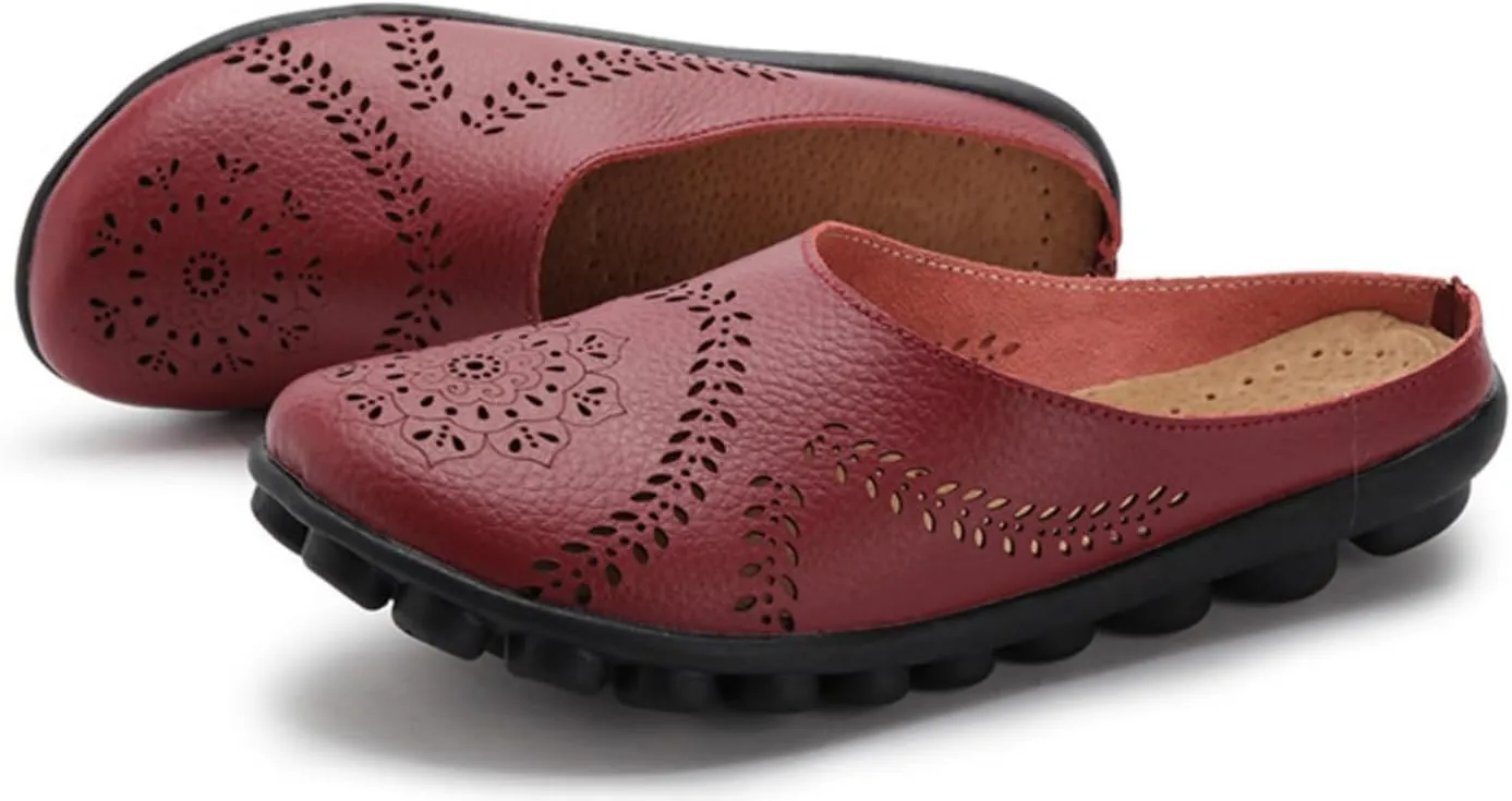 Women's Floral Casual Fashion Flat Mules Hollowed Out