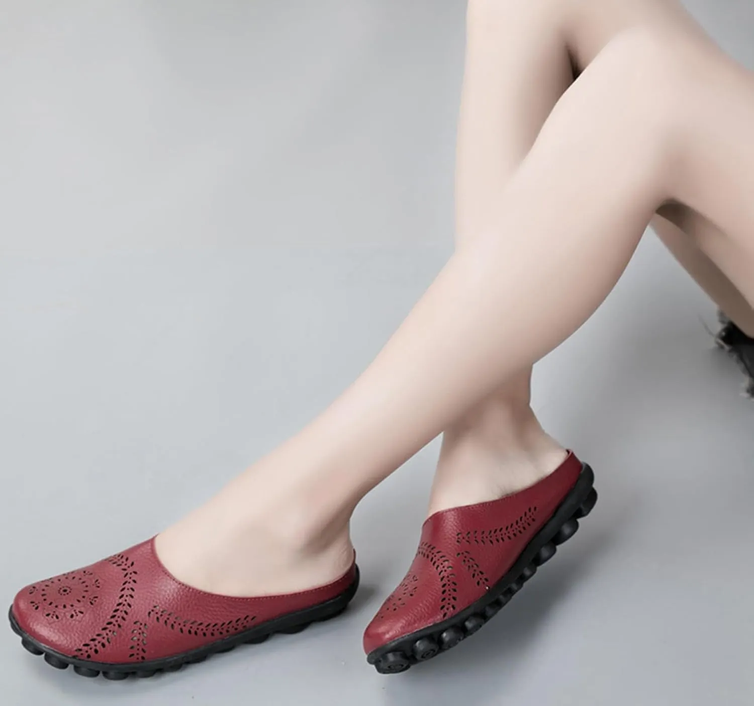 Women's Floral Casual Fashion Flat Mules Hollowed Out