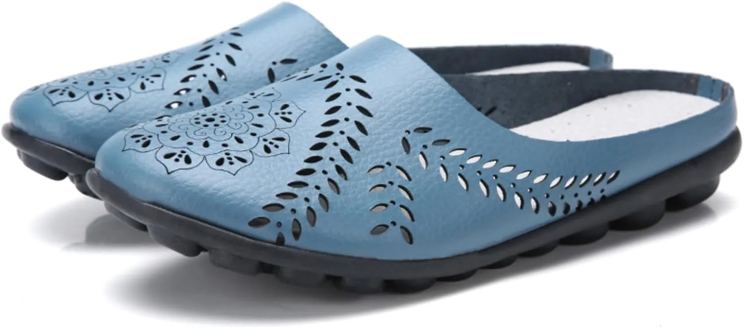 Women's Floral Casual Fashion Flat Mules Hollowed Out