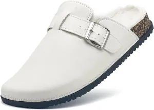 Womens Fuzzy Platform Clogs Men’s Cork Footbed Mules Clog Slip On Fur Lined Potato Shoes Classic Comfort Nursing Clogs