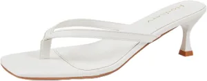 Women's Kitten Heels Thong Sandals Open Square Toe Flip Flop Low Heels 2.5 Inch Slip On Sexy Women Dressy Slide Shoes for Casual