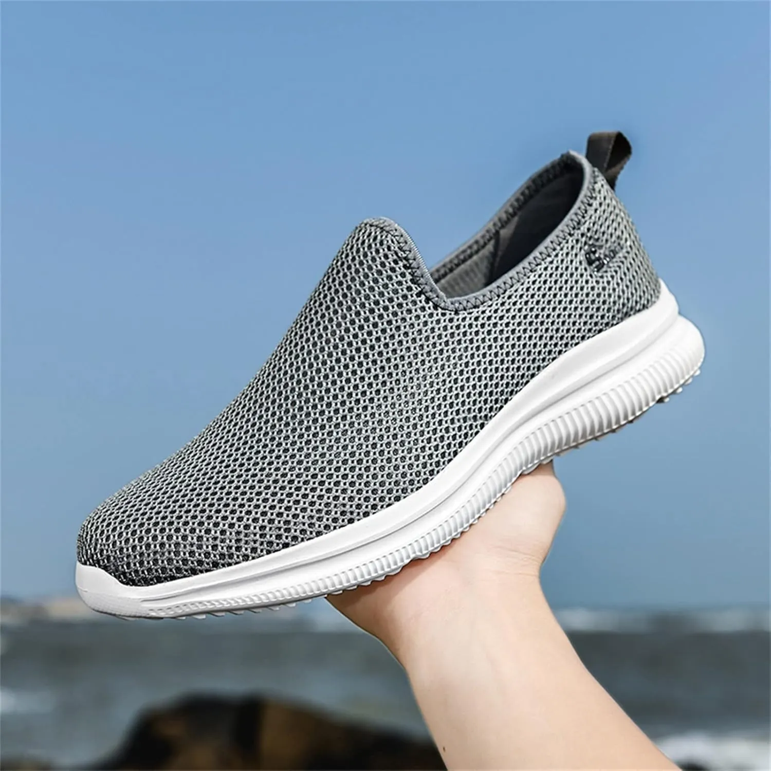 Womens Ladies Walking Running Shoes Slip On Lightweight Mens Running Shoes Mesh Women Casual Shoes Walking Sneakers Brown Tennis Shoe Casual Loafers
