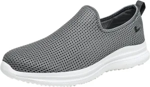 Womens Ladies Walking Running Shoes Slip On Lightweight Mens Running Shoes Mesh Women Casual Shoes Walking Sneakers Brown Tennis Shoe Casual Loafers
