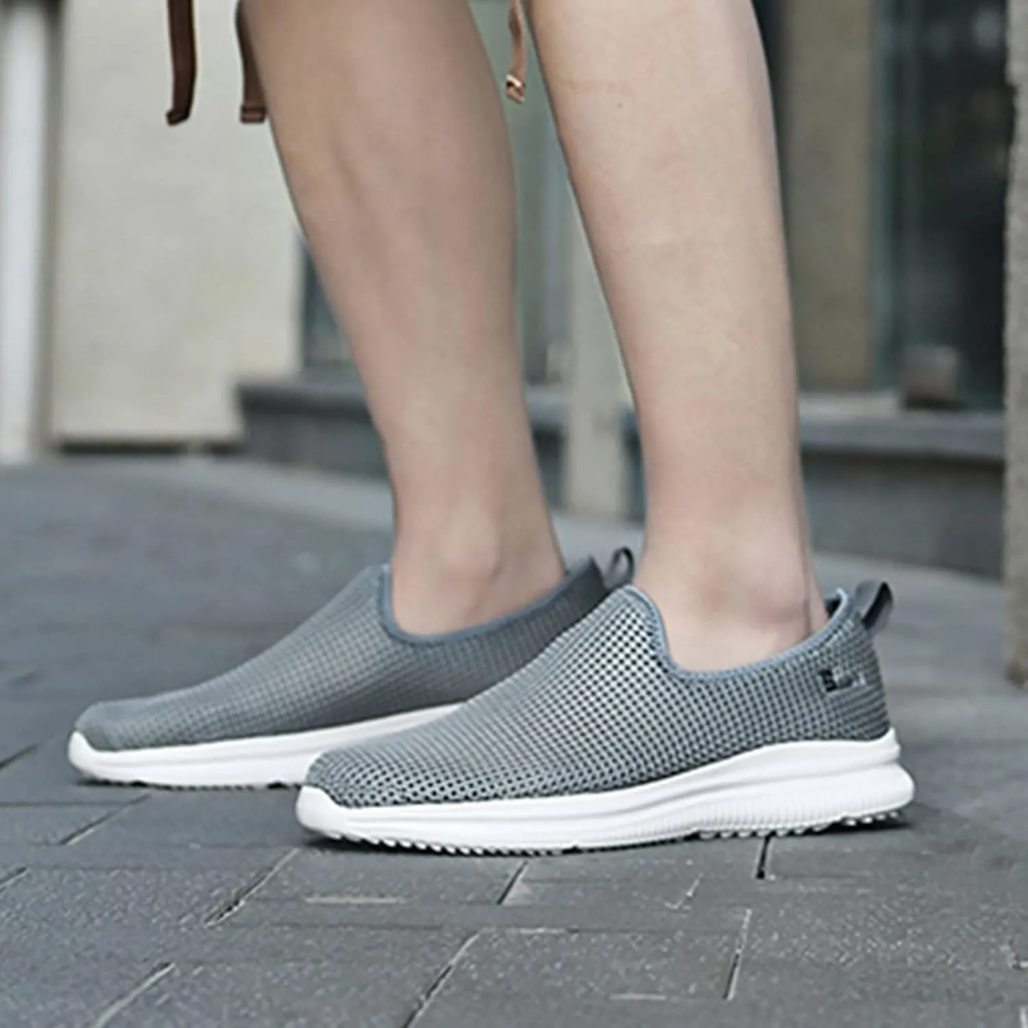 Womens Ladies Walking Running Shoes Slip On Lightweight Mens Running Shoes Mesh Women Casual Shoes Walking Sneakers Brown Tennis Shoe Casual Loafers