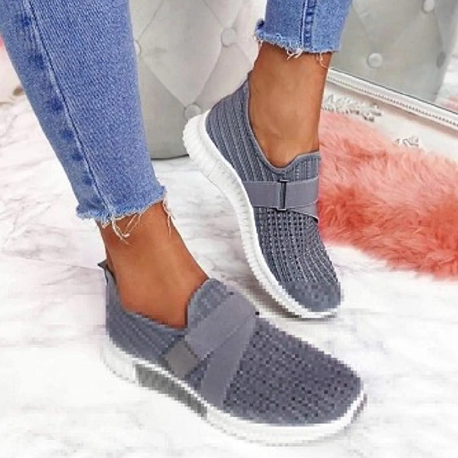 Womens Ladies Walking Running Shoes Slip On Lightweight Running Shoes for Men Wide Women Shoes Casual Waterproof Sneakers Red Tennis Shoe Trainers Shoe