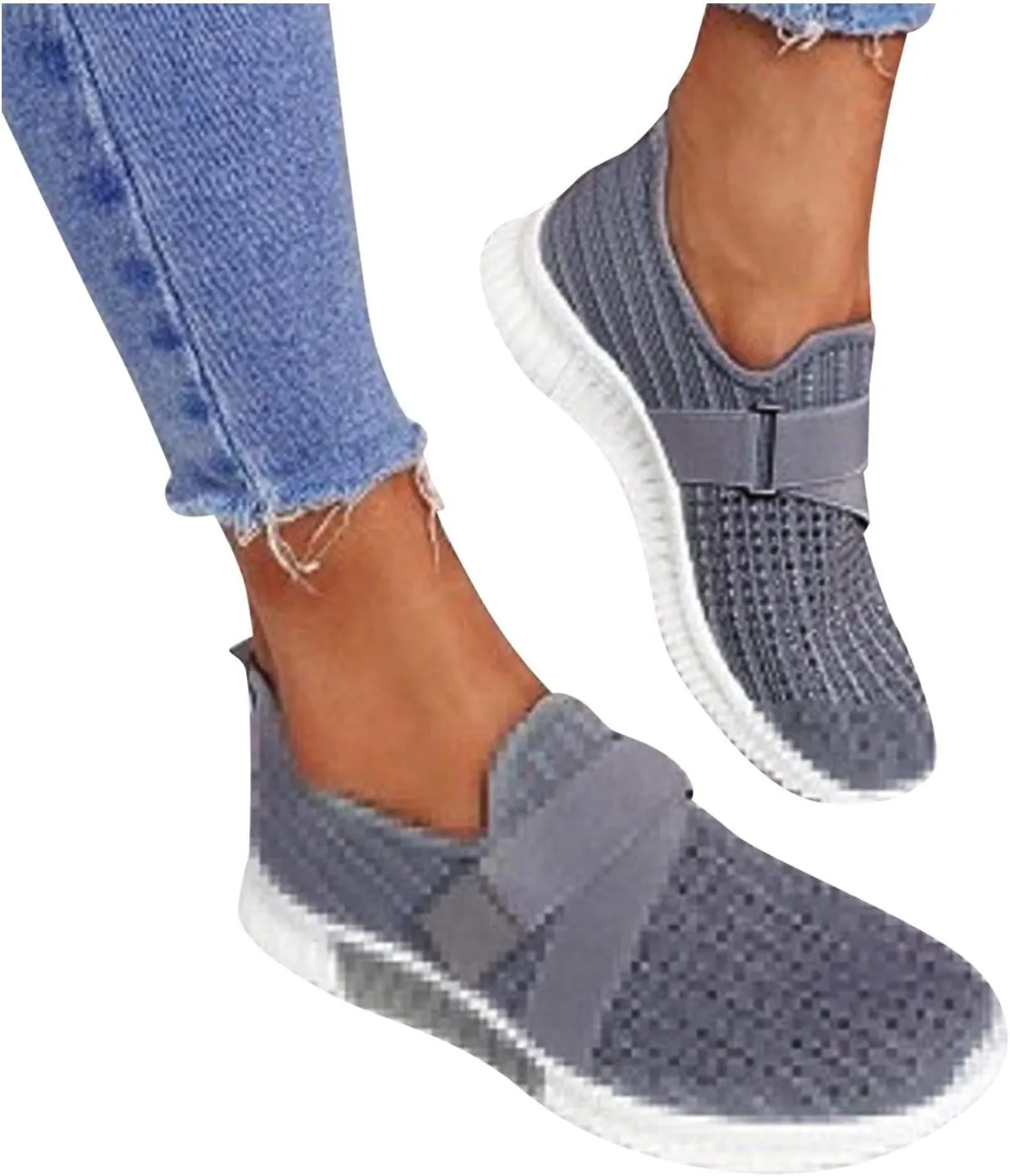 Womens Ladies Walking Running Shoes Slip On Lightweight Running Shoes for Men Wide Women Shoes Casual Waterproof Sneakers Red Tennis Shoe Trainers Shoe