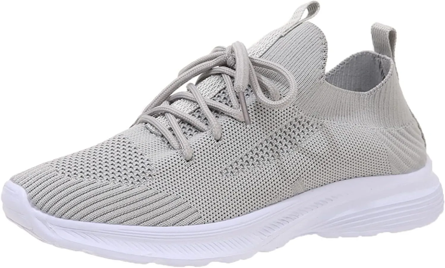 Womens Lightweight Breathable Flat Shoes Stylish Spand Summer Pumps Fashionable Woven Mesh Sports Sneakers Comfortable Red Flats (4 UK Gray)
