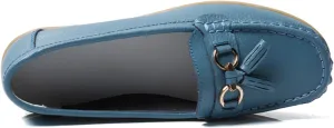 Women's Loafers Slip On Moccasins Casual Round Toe Soft Leather Lightweight Flats Driving Shoes Comfort Walking Shoes