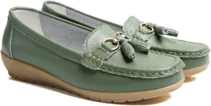 Women's Loafers Slip On Moccasins Casual Round Toe Soft Leather Lightweight Flats Driving Shoes Comfort Walking Shoes