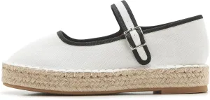 Women's Mary Jane Espadrilles Woven Espadrille Outsole Canvas Summer Flats