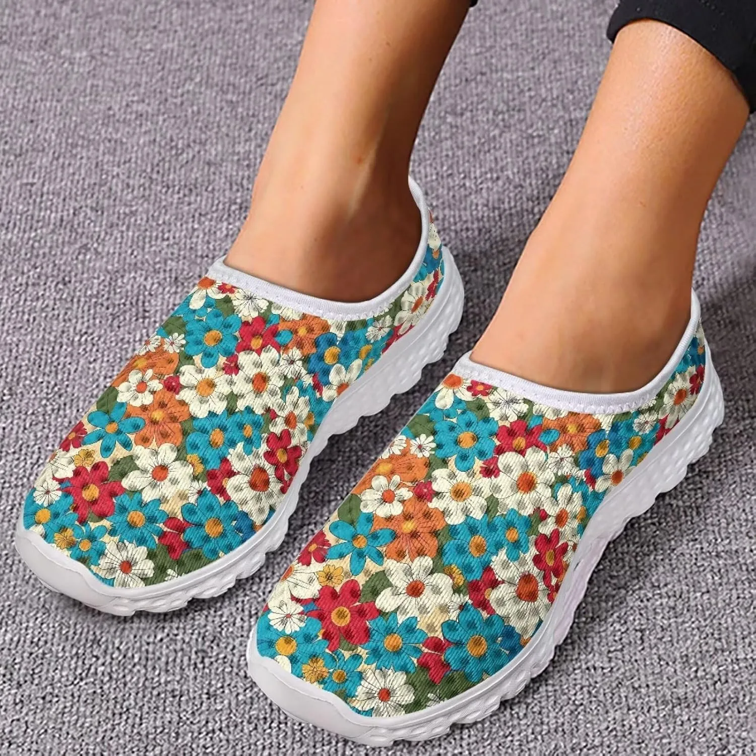 Womens Mesh Sneakers Non Slip Running Tennis Shoes Women Lightweight Soft Sole Walking Shoes