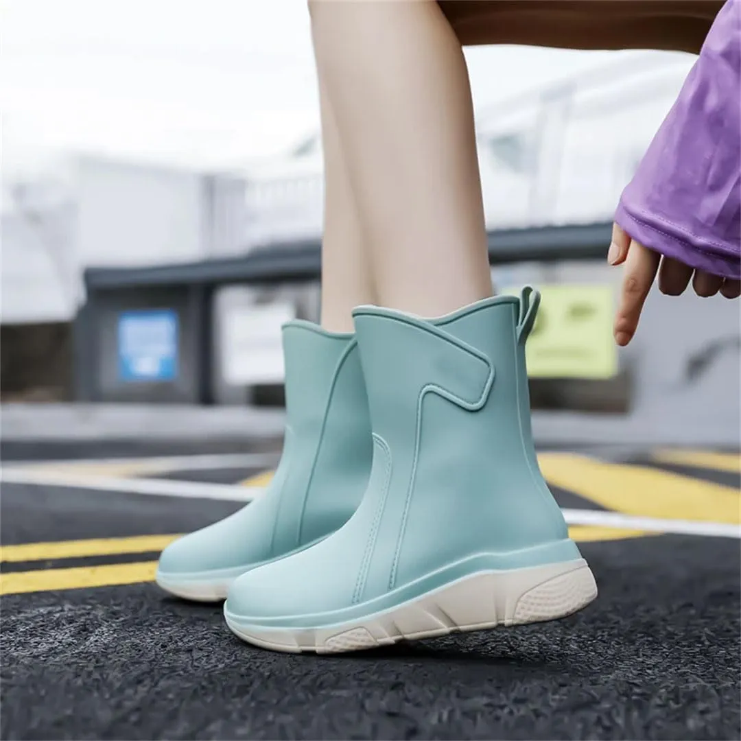 Women's Mid-Calf Rain Boots Work Rubber Shoes Outdoor Fishing Non-Slip Four Rainy Day Outdoor Wea