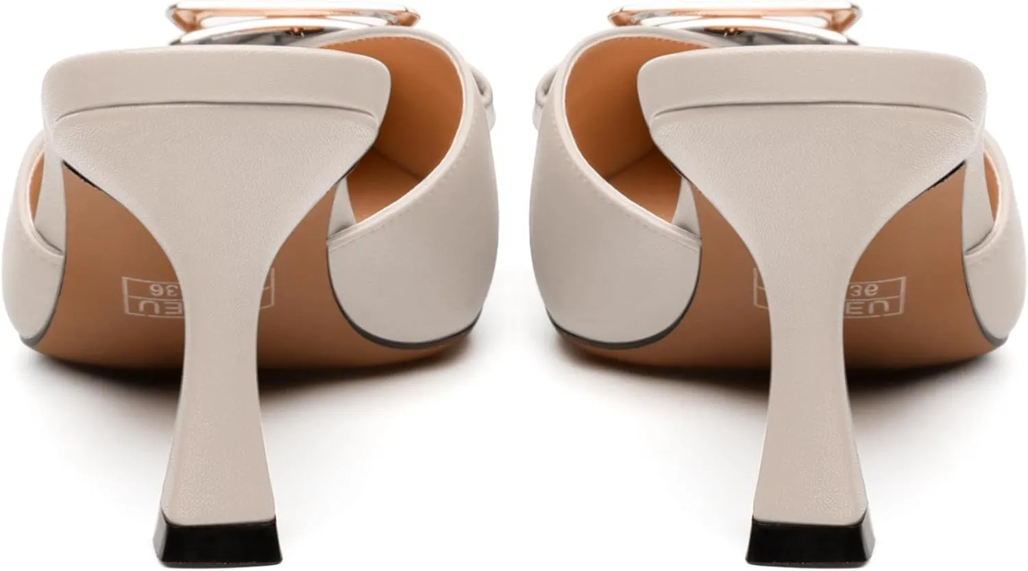 Women's Mules, Buckle Pointed Toe High Heels, Fashion Slide Sandals for Daily Working Dating