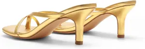 Women's Multicolor T-Strapy Strappy Kitten Heel Sandals, Square Clip Toe Slip-on Low Heel Mules, High Heel Slide Flipflops, Elegant Summer Dress Shoes for Party, Evening, and Casual Wear