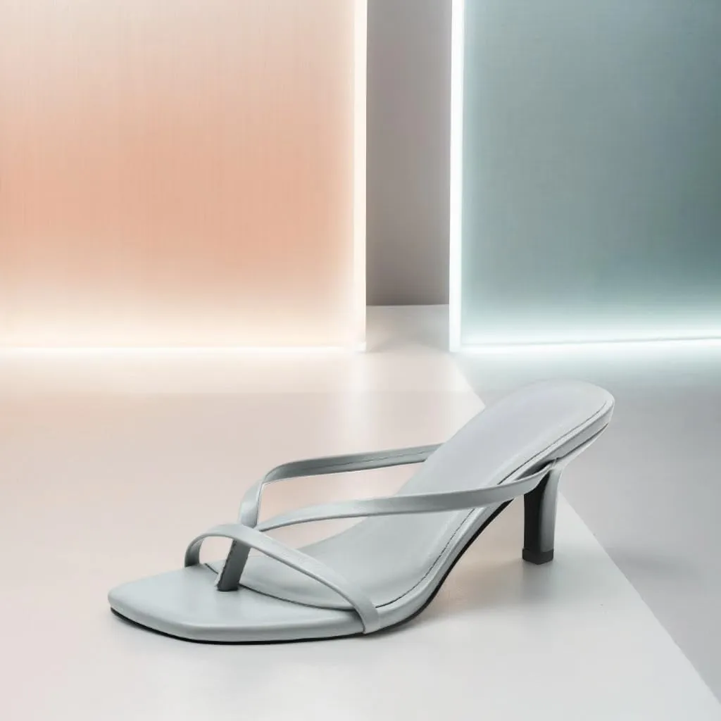 Women's Multicolor T-Strapy Strappy Kitten Heel Sandals, Square Clip Toe Slip-on Low Heel Mules, High Heel Slide Flipflops, Elegant Summer Dress Shoes for Party, Evening, and Casual Wear