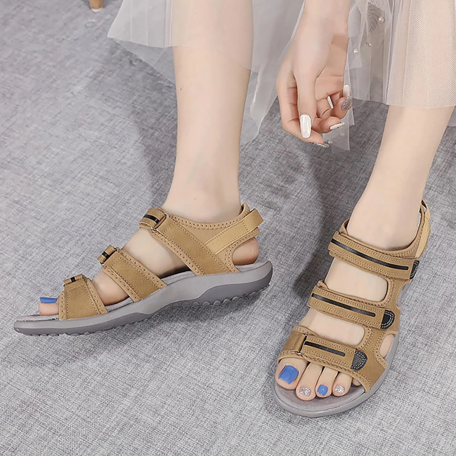 Women's Orthopedic Sport Sandals with Arch Support 2025 Summer Comfortable Breathable Casual Sandals Open Toe Hollow Out Lightweight Outdoor Beach Vacation Camping Sandal